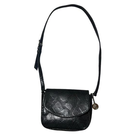 Svala The Tashi Crossbody in Black Embossed Faux Snakeskin - Picture 2 of 7